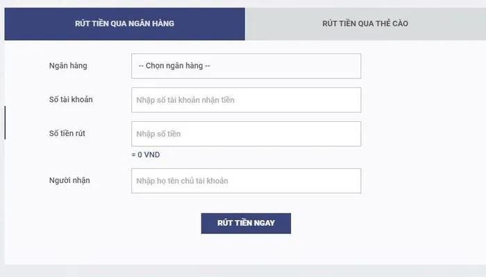 Rút tiền ngân hàng tại Sky88